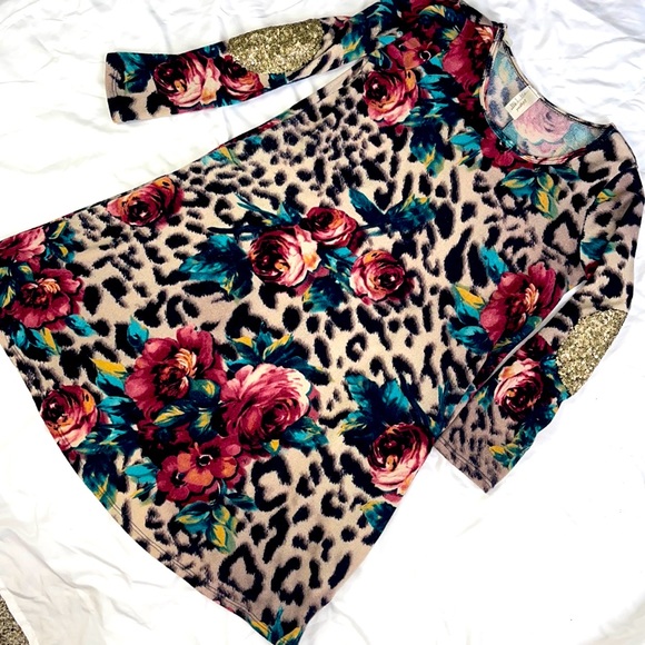 Lilypad Leopard & Roses Sweater Dress - Picture 1 of 5